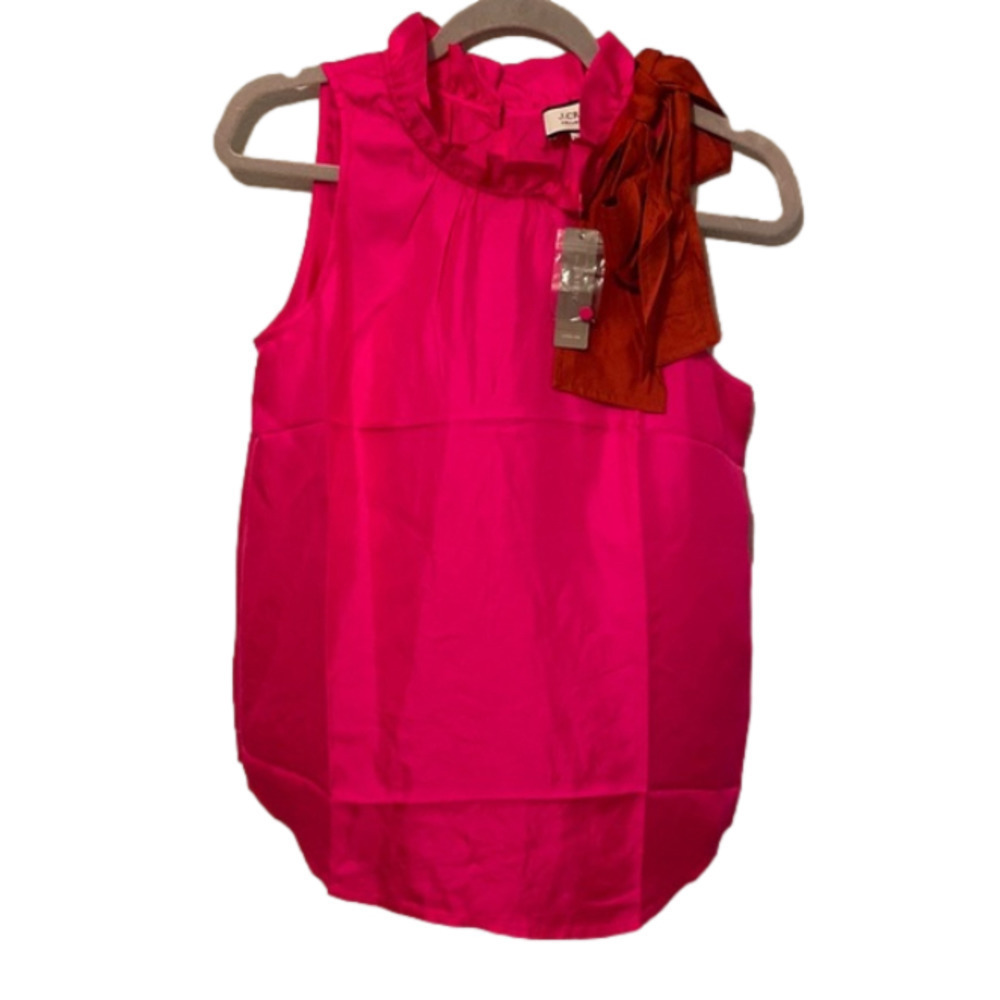 J. Crew Collection silk twill top with fixed bow